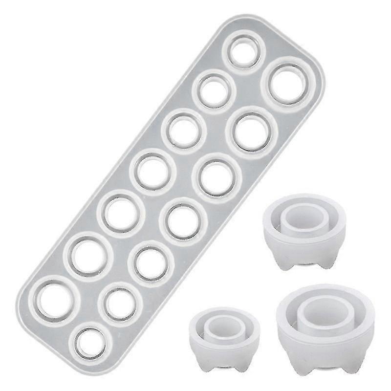 Resin Ring Molds Silicone, Silicone Molds For Epoxy Resin, Resin Molds 14 Sizes With Round And Rhombic Faces