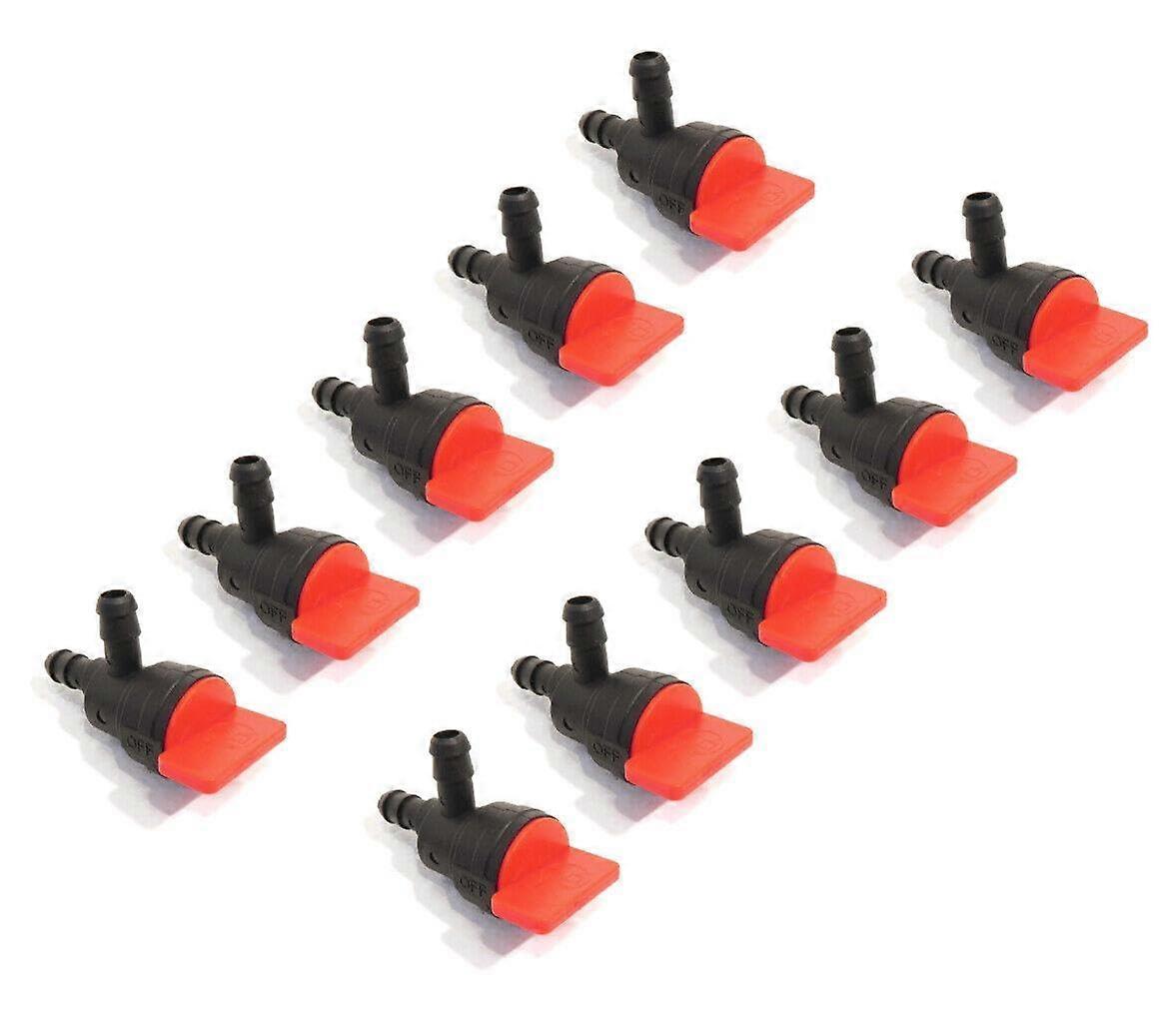 1/4 Inline Fuel Shut-Off Valve Pack of 10, 90° Angle, Compatible with Oregon 07-125, 07125, Durable Motor Parts