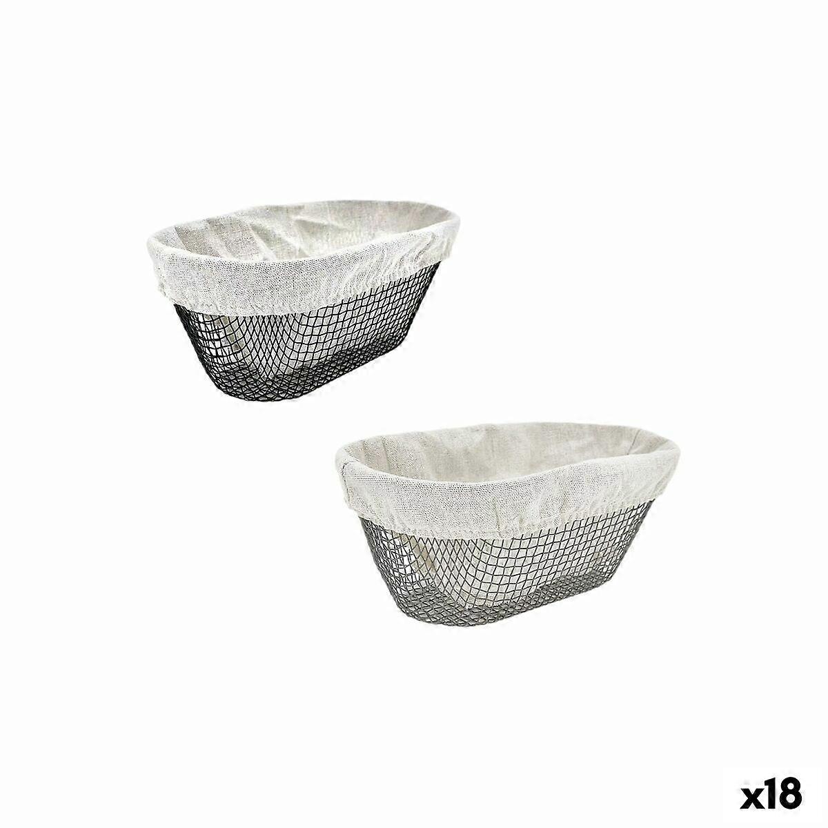 面包篮 金属 椭圆形 25 x 13 x 10 cm (18 个单位)