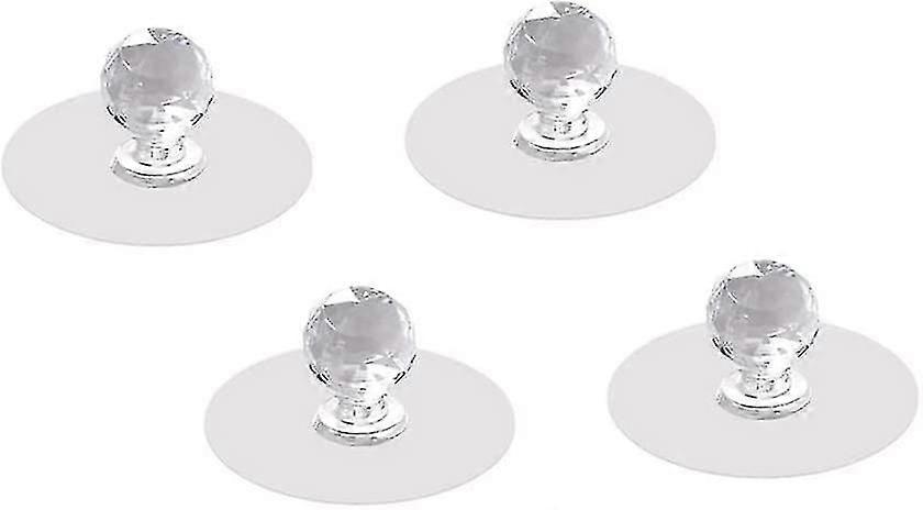 Knobs Acrylic Round Door Knobs Pull For Cabinet Wardrobe Er Board (transparent 4pcs