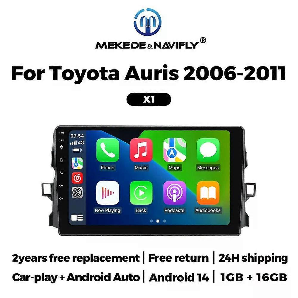 Android 14 9INCH Autoradio Car radio For Toyota Auris 2006 -2011 Multimedia Player car intelligent system GPS Carplay+Auto WIFI