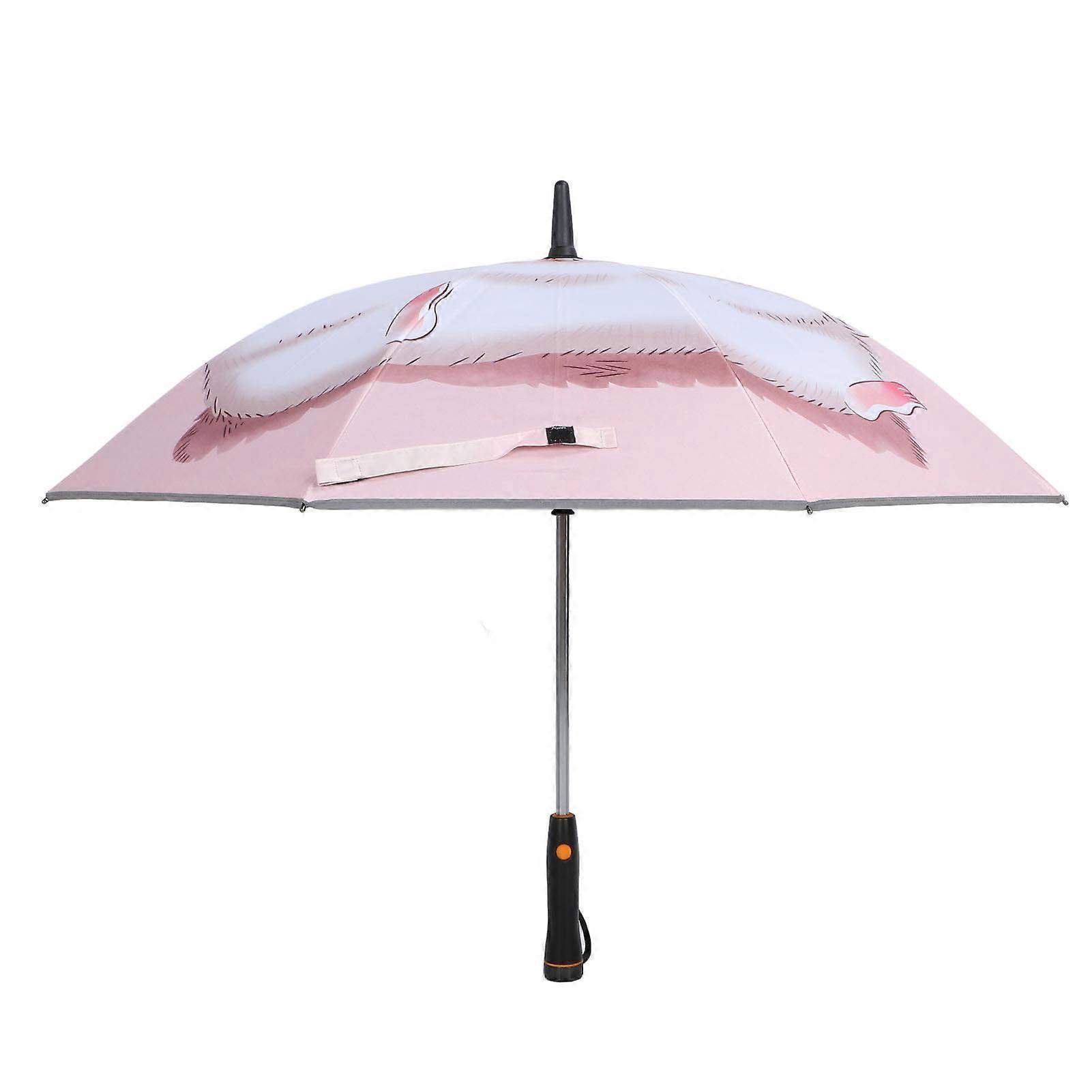 Portable Umbrella with Fan Reflective UPF 50+ Sun and Rain Umbrella 8 Ribs Folding Travel Umbrella with Cooling Fan 