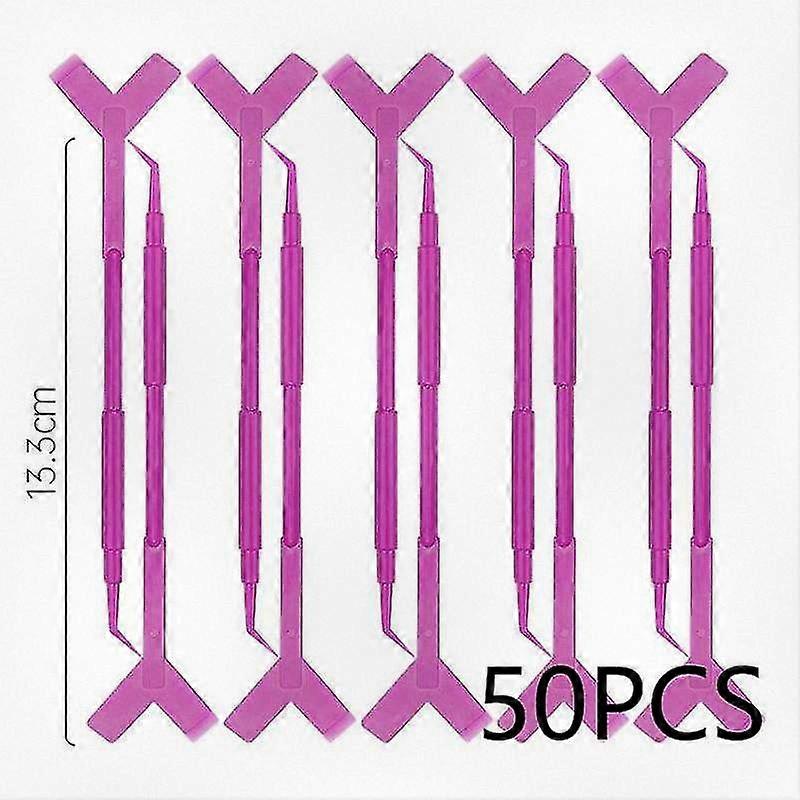 50pcs Eyelash Applicator Set with Y-Shaped Brush for Lash Extension, False Eyelash Tool Kit, 3-in-1 Lash Stick for Professional Use