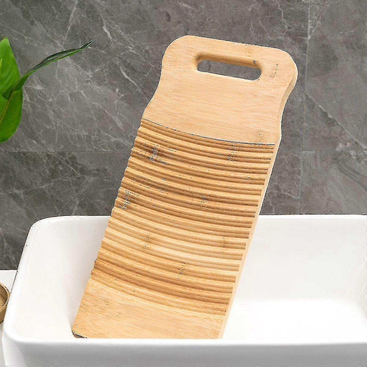Tabla de lavar de bambú fácil de almacenar con orificio para colgar Herramienta para lavar ropa a mano Tabla de limpieza de ropa interior para el 40x15cm Tabla de lavar de bambú fácil de almacenar con orificio para colgar Herramienta para lavar ropa a mano Tabla de limpieza de ropa interior para el 40x15cm