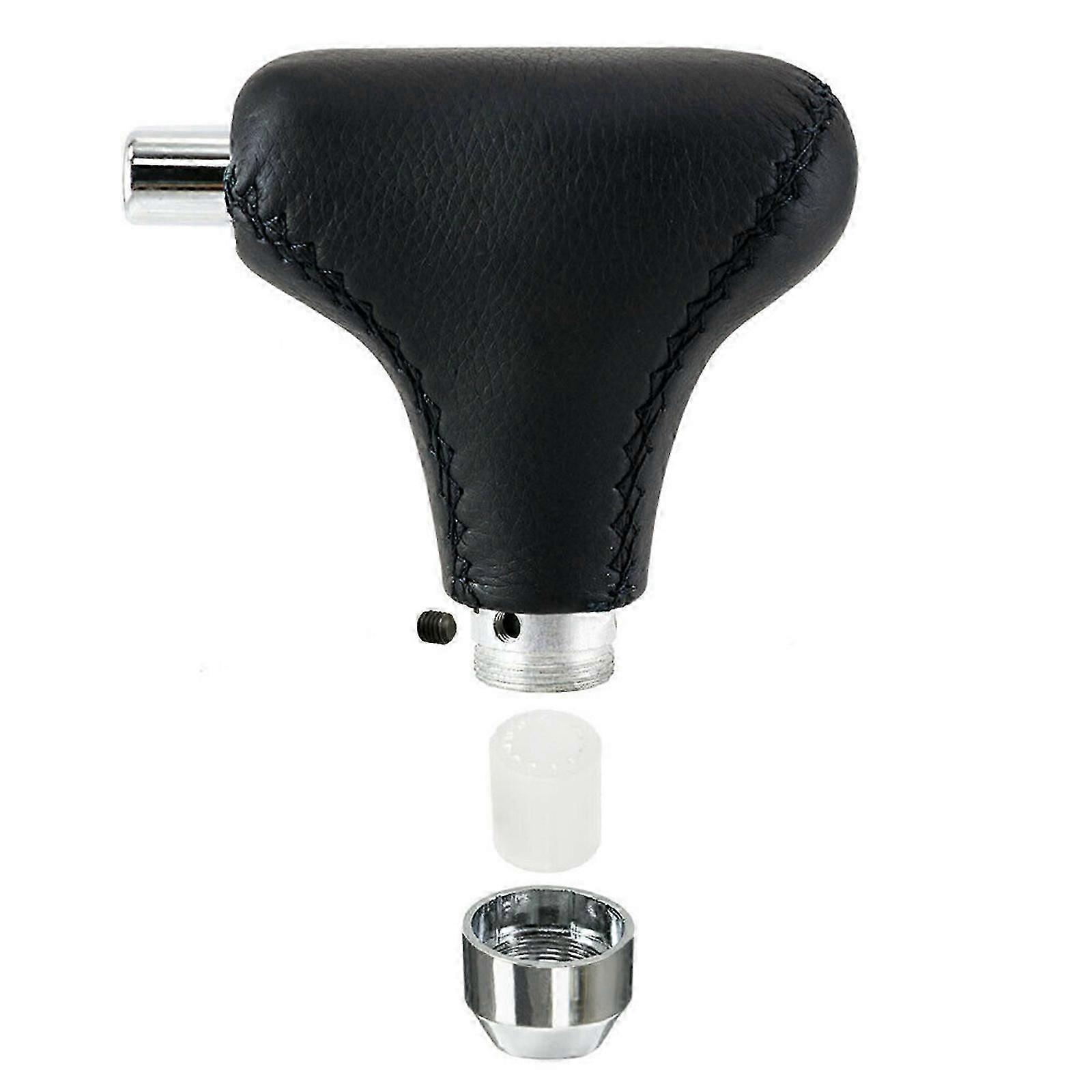 Leather Universal Car Gear Shifter Shift Knob w/ Button Automatic Transmission