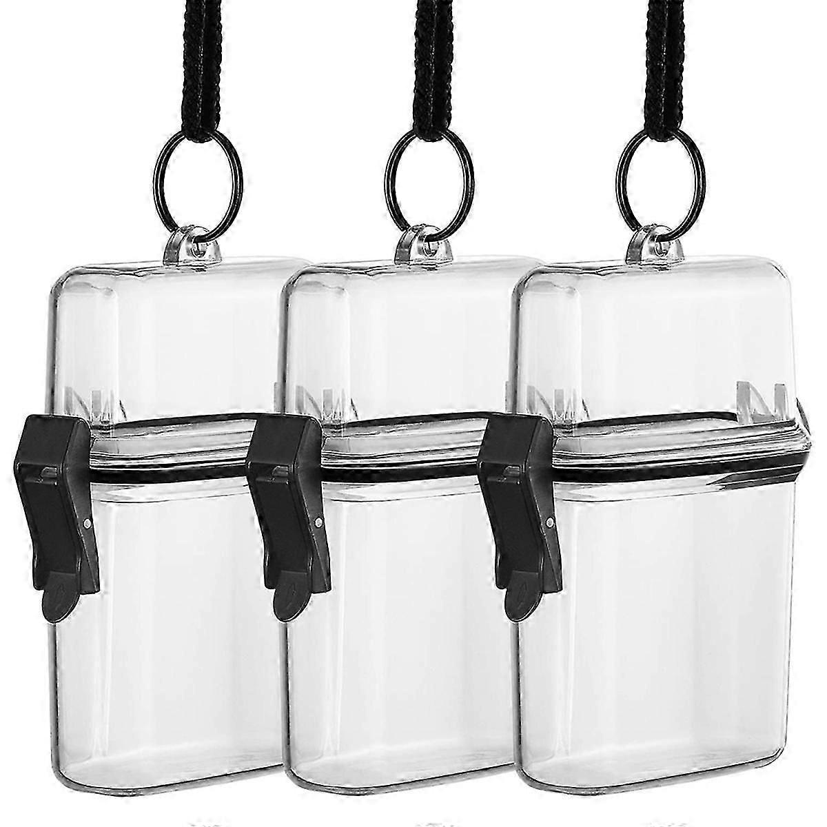 Waterproof Phone Case ID Card Holder Beach Jar Gift Rescue Square Storage Box Box with Hanging Loop and Rope
