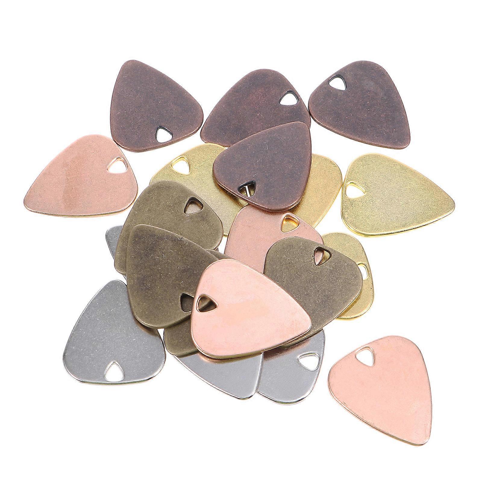 Here's a polished and professional product description based on your input:
**20pcs Durable Metal Guitar Picks with Necklace Design – Versatile