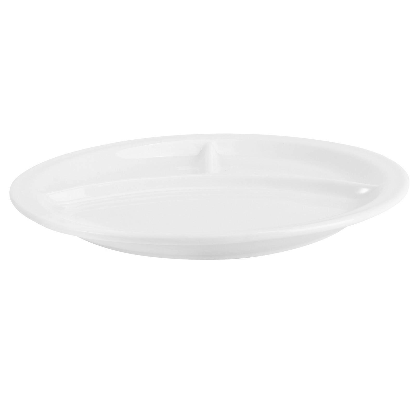 Elegant Bone China Round Plate with Three Compartments for Breakfast, Steak, and Home Dining – Stylish Porcelain Tableware for Decor and Meals