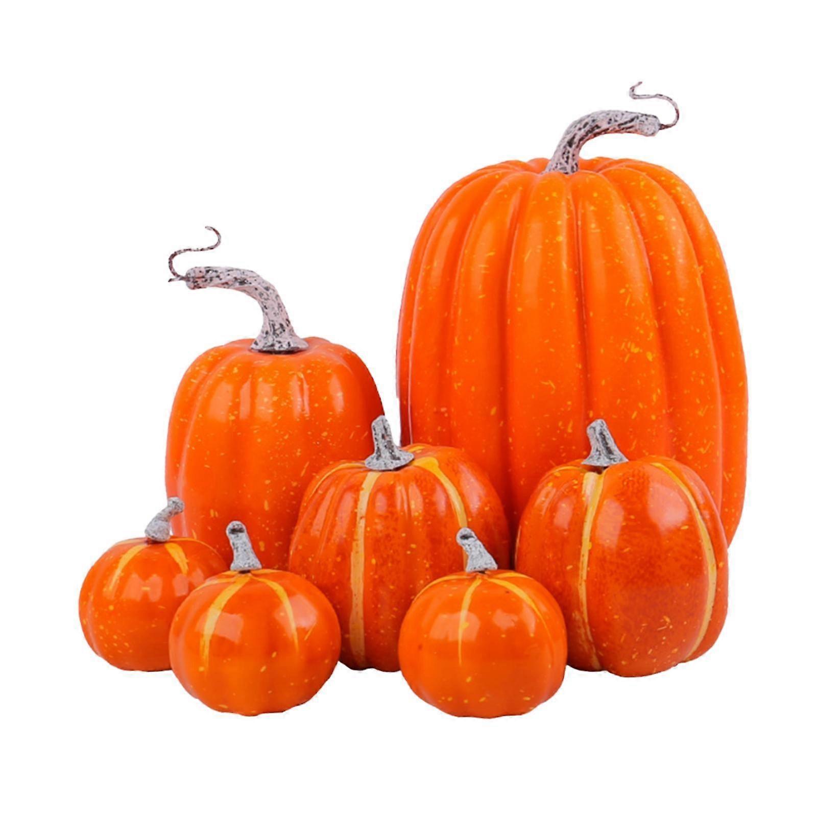 7x Artificial Vegetables Halloween Foam Props Rustic DIY Fake Pumpkins Model