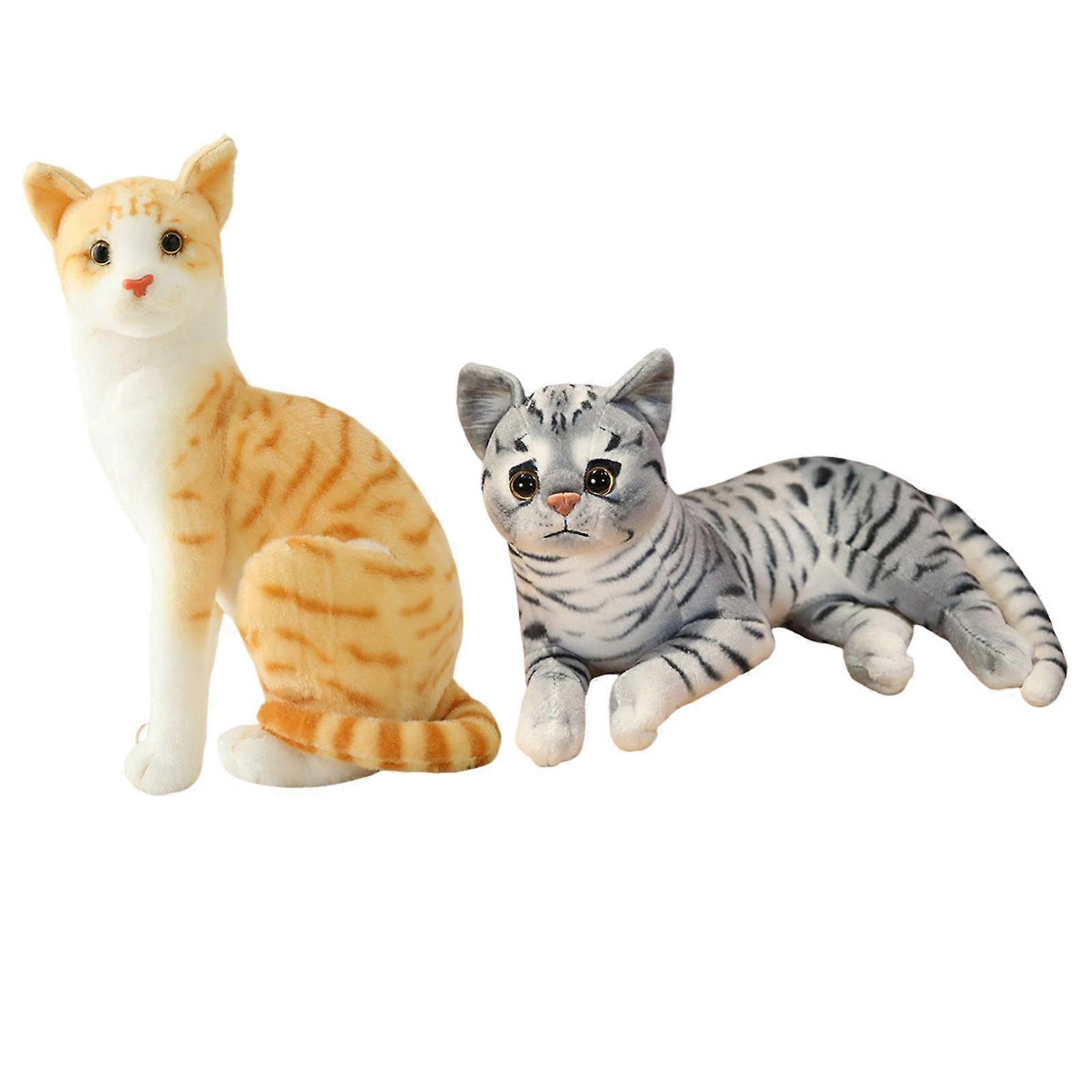 Simulation Siamese Cats Animal Plush Padding Stuffed for Birthday Gift StyleF