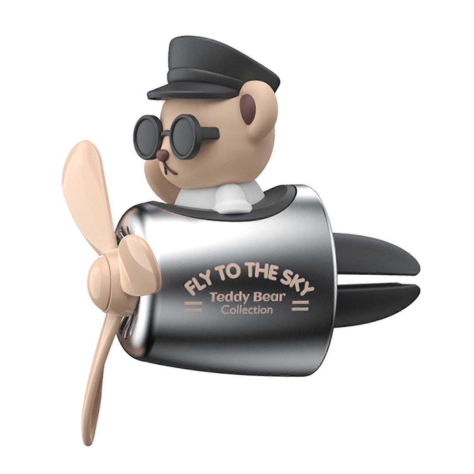 Cute Bear Pilot Air Vent Aromatherapy Perfume Diffuser Lovely Air Freshener with Rotating Propeller