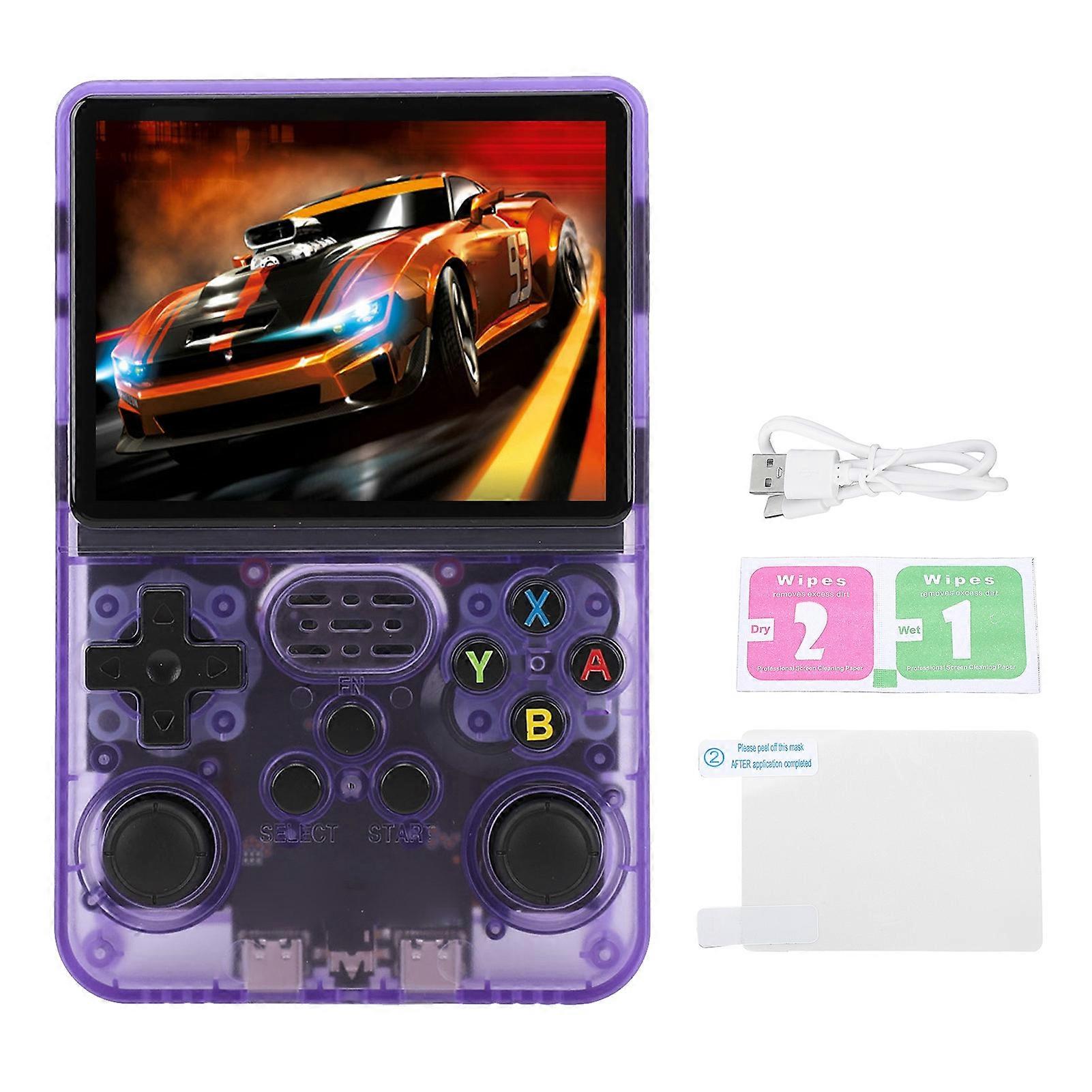Portable 128GB Handheld Game Console, 3.5" IPS Screen, 3500mAh Battery, Linux, Purple