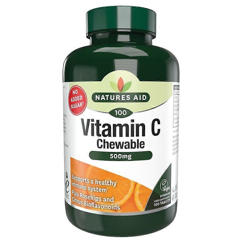 Natures Aid Vitamin C 500mg Sugar Free Chewable 100 Tablets