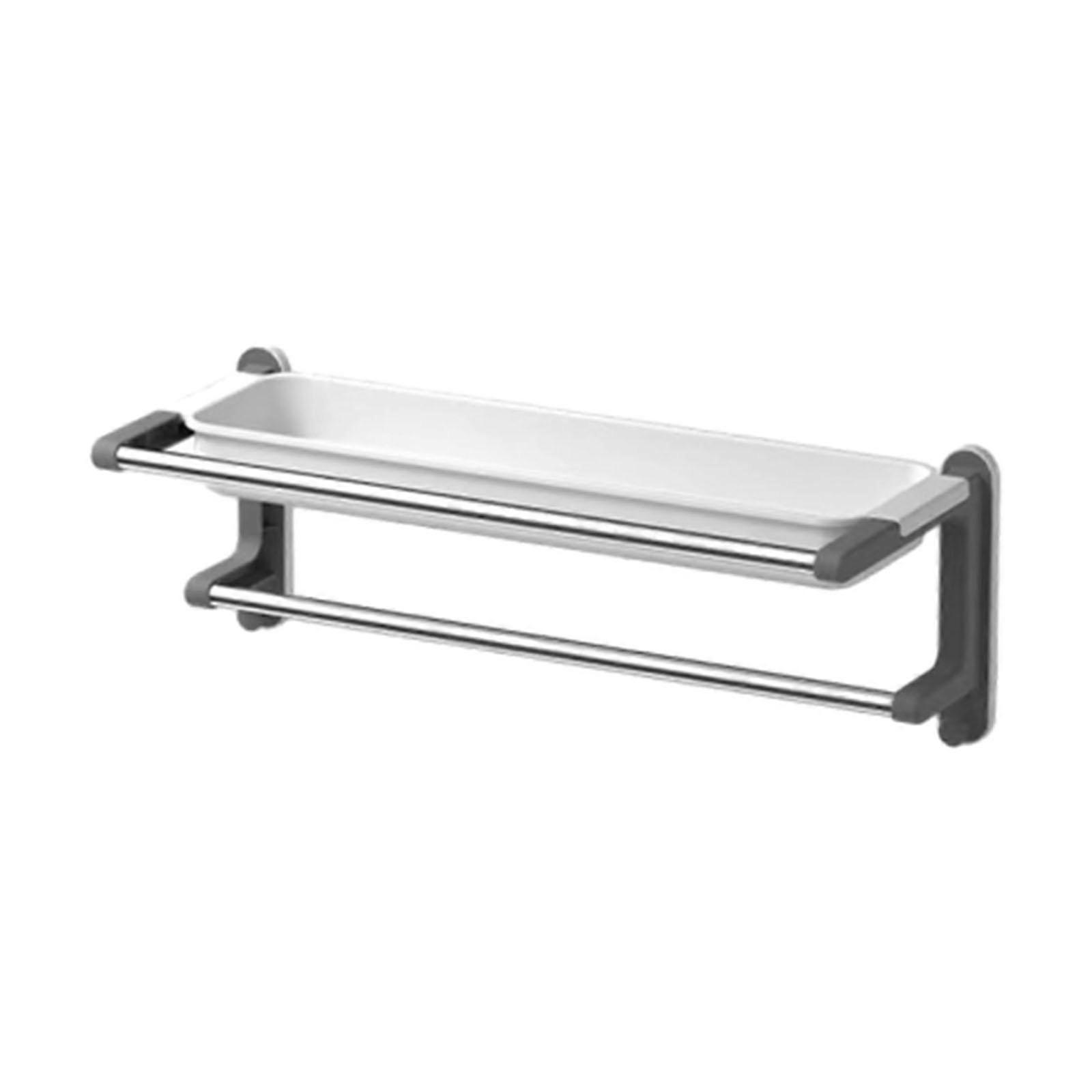 Bathroom Drying Shelf Towel Shelf with Hooks Multifunctional Organizer Storage