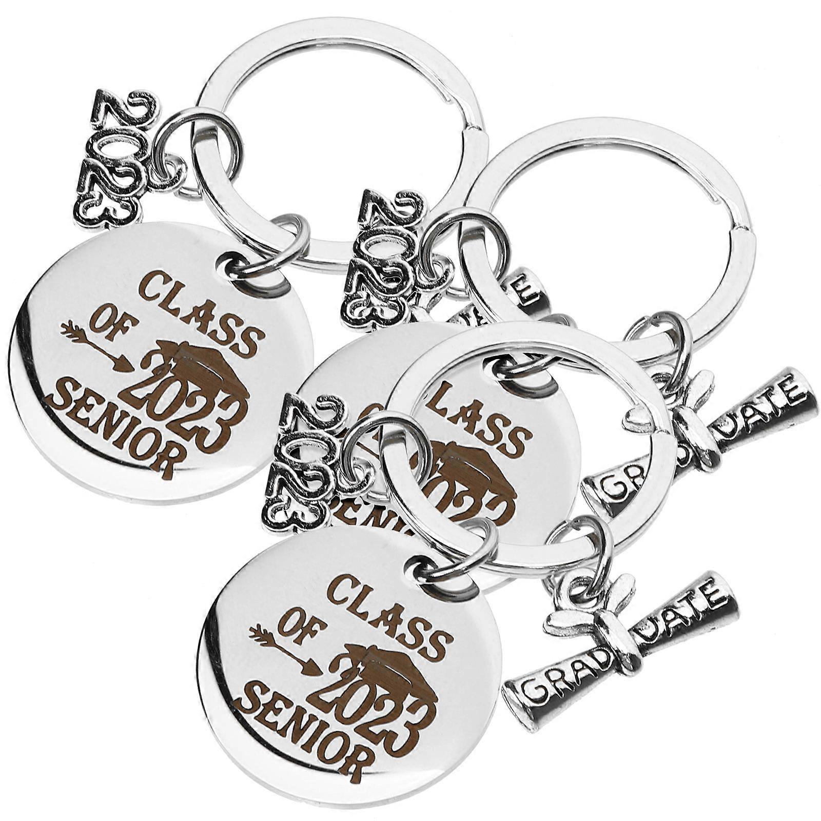 3 pcs Graduation Keychain Stainless Steel Graduation present Keychain for Party