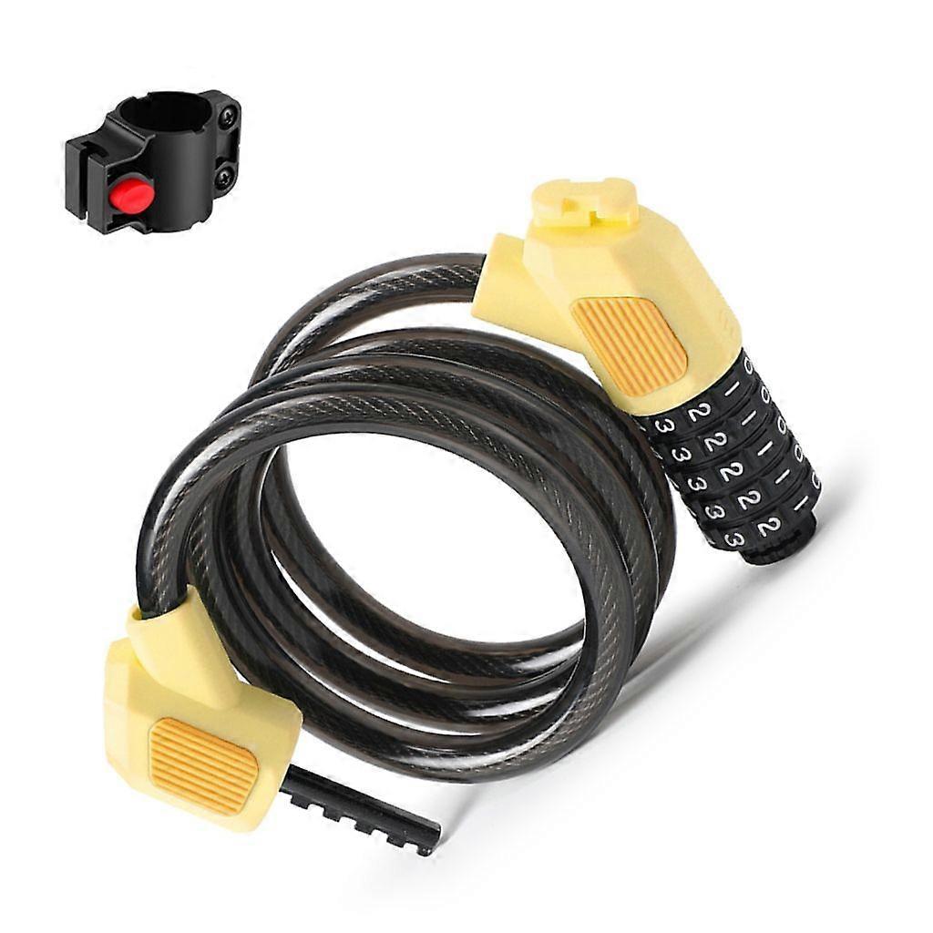 Bike Lock Cable 5Digits Resettable Combination Cable Lock, Bicycles Code Lock
