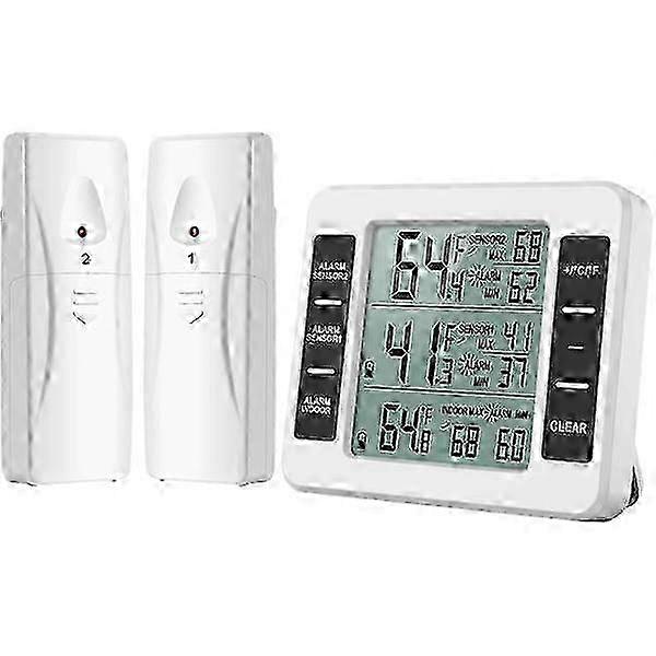 Kyl/frys termometer, trådlös kyltermometer med 2 Se