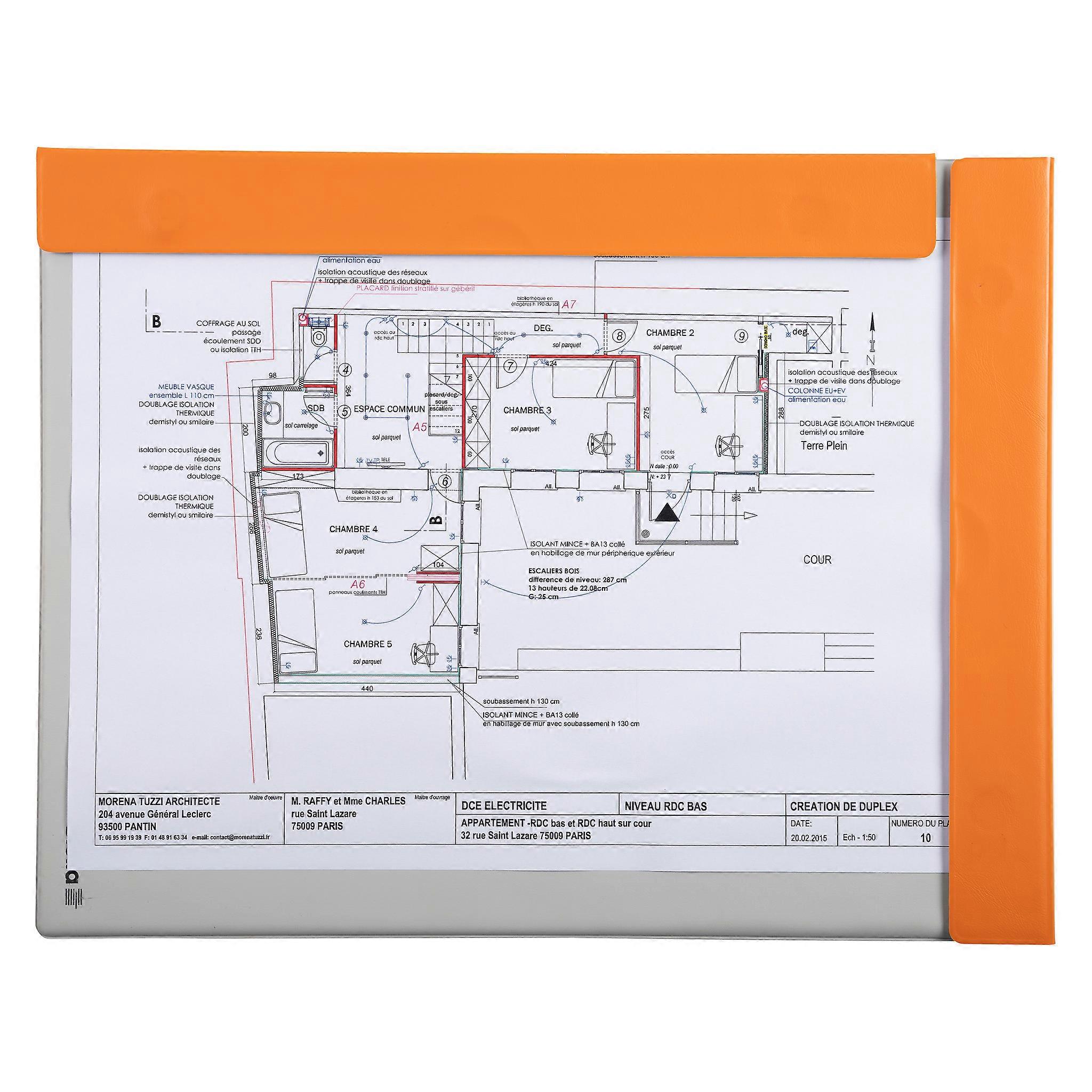 Exacompta 19394E Magnetic Clipboard, A4 - Orange