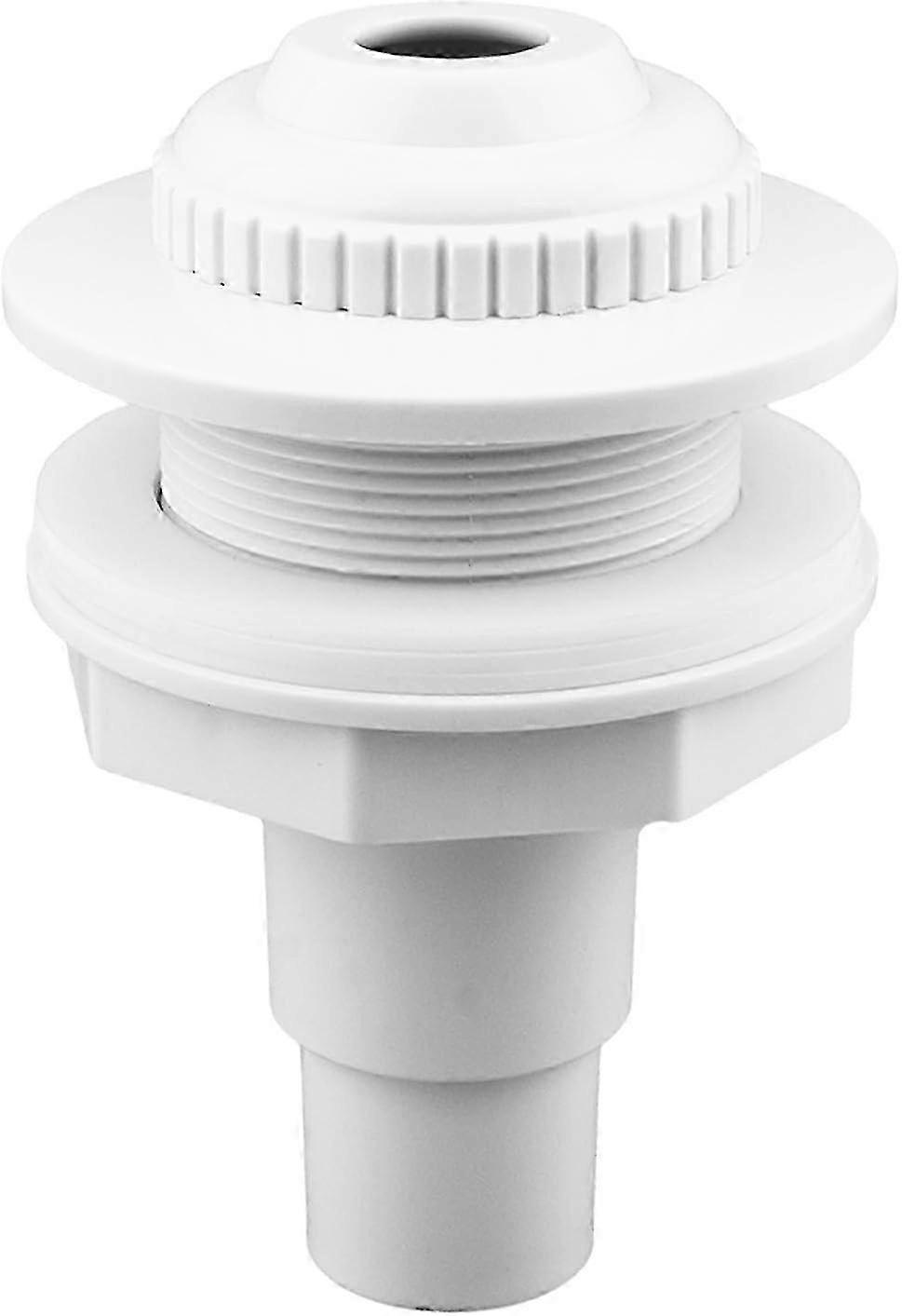 Adjustable Pool Inlet Nozzle with Hose Connector, Backflow Preventer for Standard Swimming Pools (White)