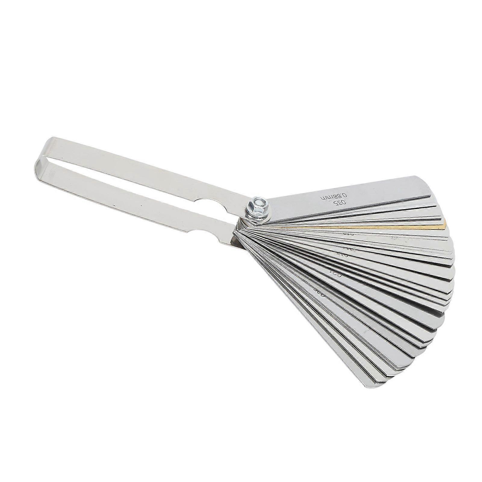 32 Piece Feeler Gauge Set with Metric and Imperial Scale Copper Thickness Feeler Gauge Measuring Tool for Spark Plug Guitar