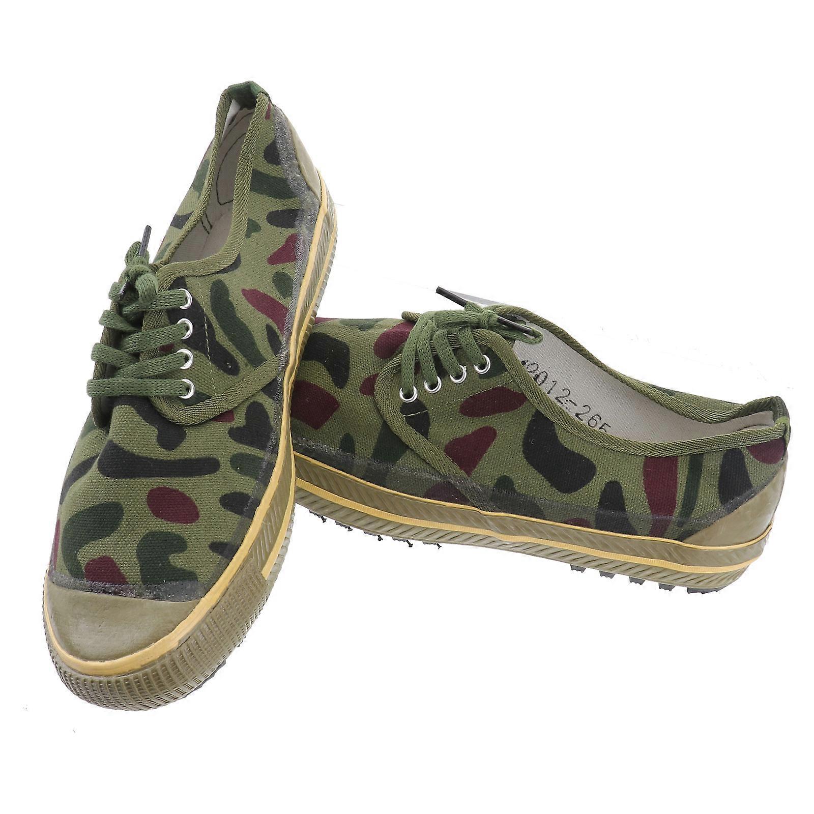 Sneakers For Men Flat Training Shoes Camouflage Color Rubber Material Anti-Skid 1Pair