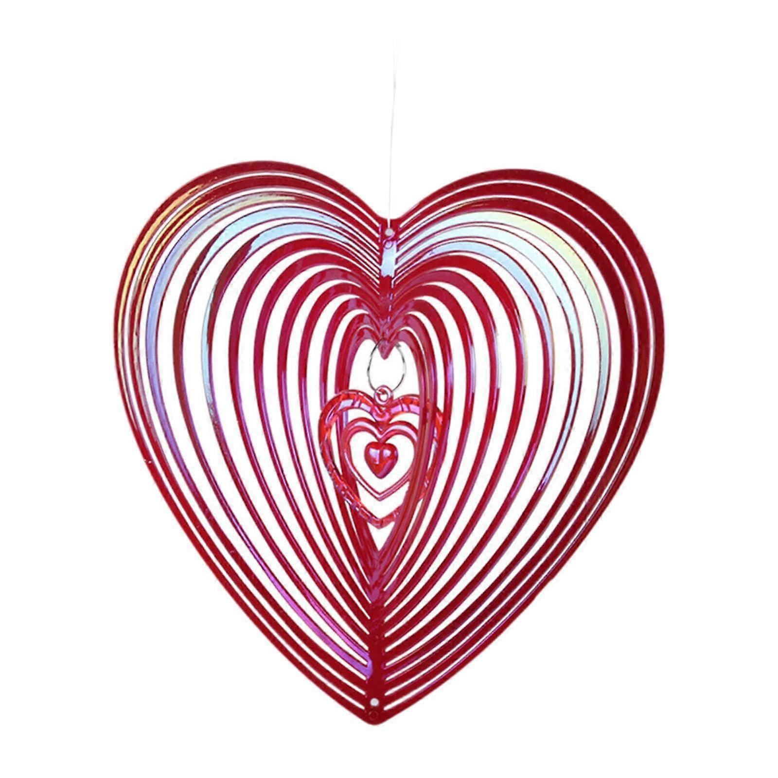 Reflective wind chime, Creative heartshaped wind catcher, High brightness, Bird repellent for balcony, lawn and barn, Red Ref: 4503