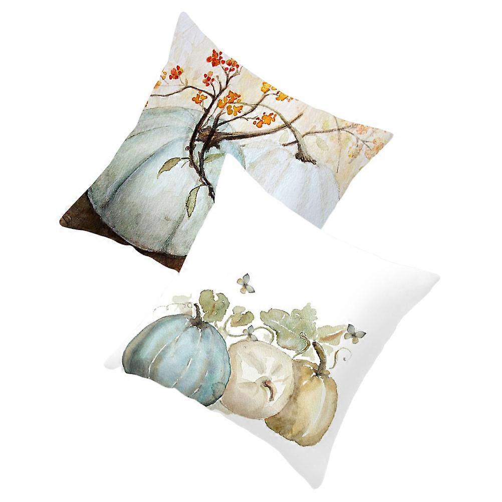Thanksgiving Pillow Protector Cushion Cover Assorted Color Square for Home Sofa Bed Chair 2Pack
