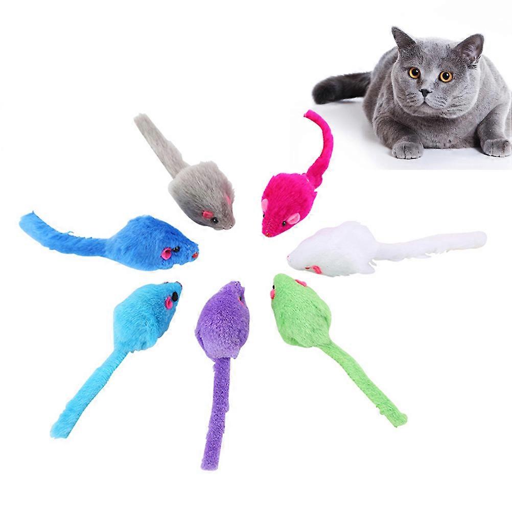 Colorful Rat Shape Plush Pet Molar Chewing Toy for Cats and Kittens – Fun Interactive Plaything for Home Use – Random Color Assortment