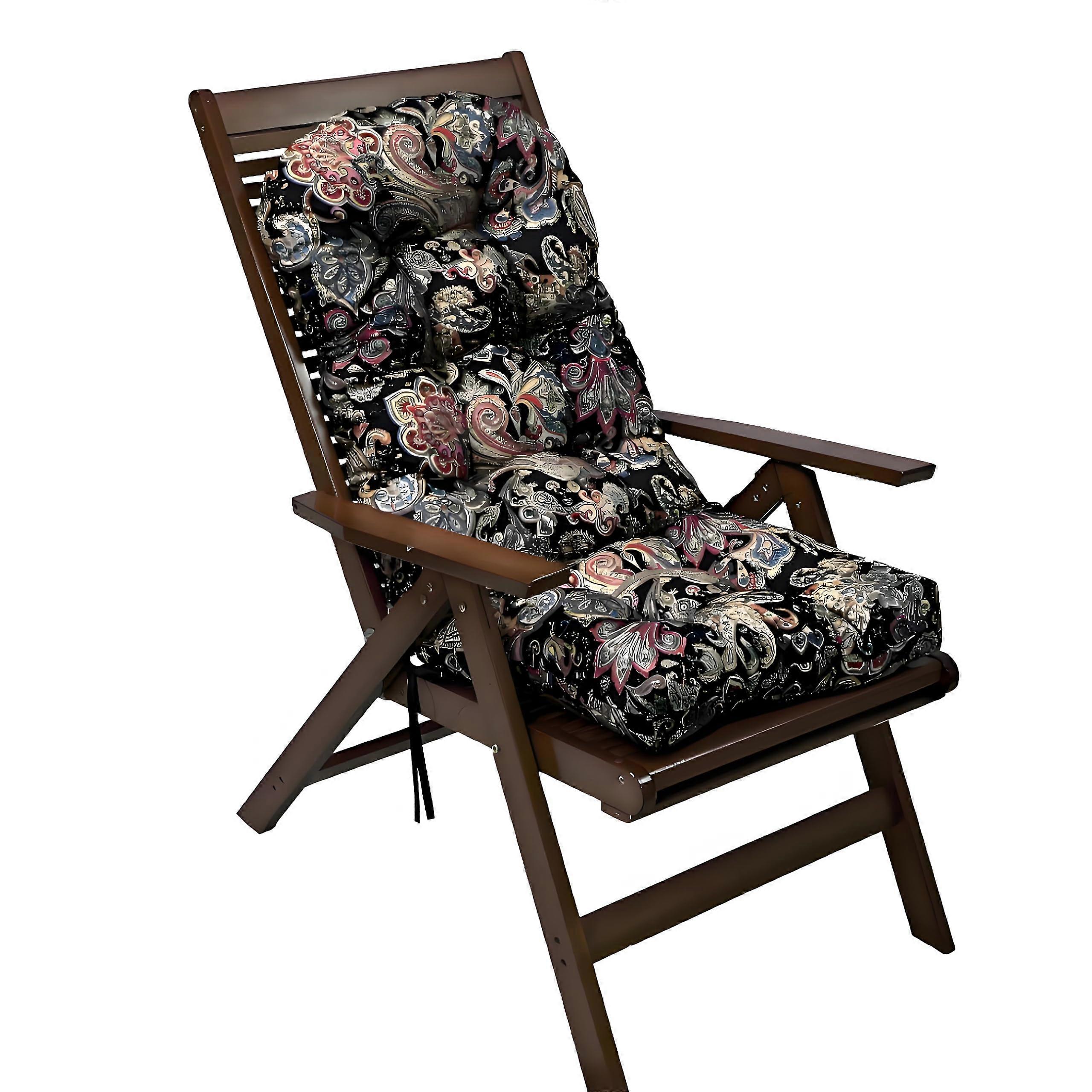Cushions for terrace rocking chairs, replacement for wicker garden chairs, high backrest with straps (Meh Multicolor4)