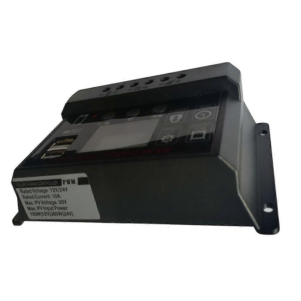 A **Fully Automatic Solar Charge Controller** with features like **Lithium and Battery Compatibility**, **LCD Display**, and **Over Circuit