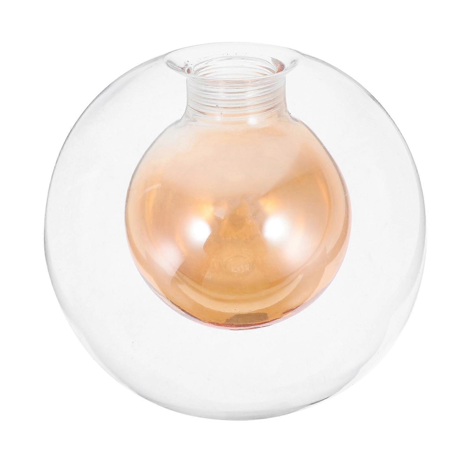 Round Glass Lampshade Clear Glass Replacement Double Layer Design Light Cover for Bedrooms 3.54X3.54X3.54IN 1Set
