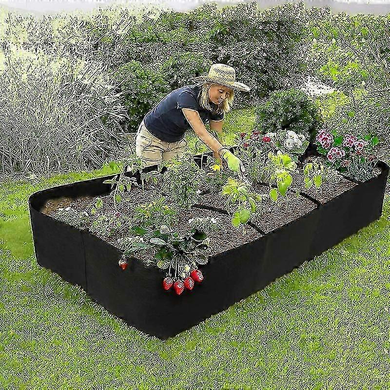 長方形のマルチグリッドフェルト植え付けバッグ野菜スプリットプランティングバッググリーングローイングガーデンフラワーポット美しい植栽バッグ