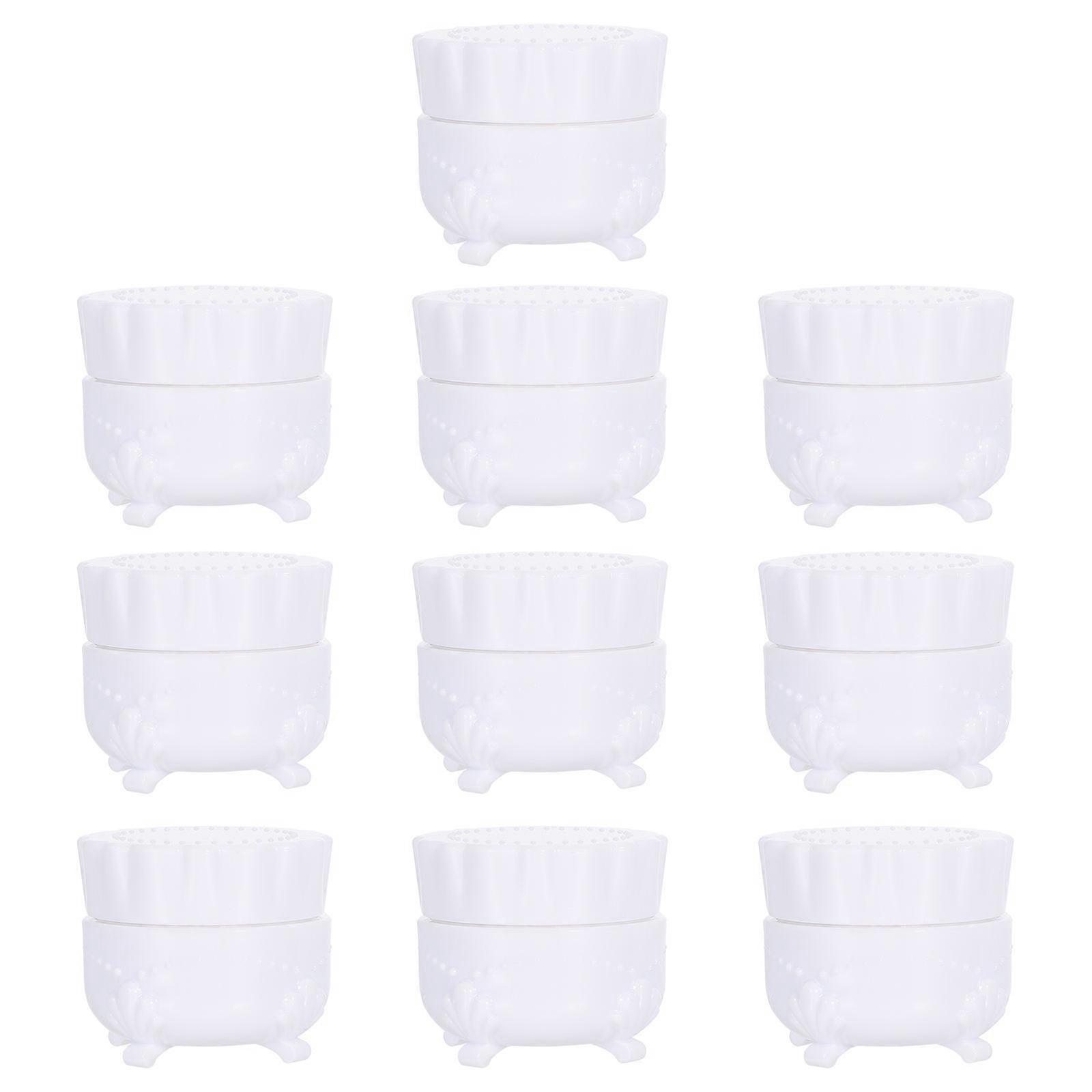 10 Pcs White Plastic Sphere Containers for Storage Lightweight Easy to Clean Reusable 4 Legs