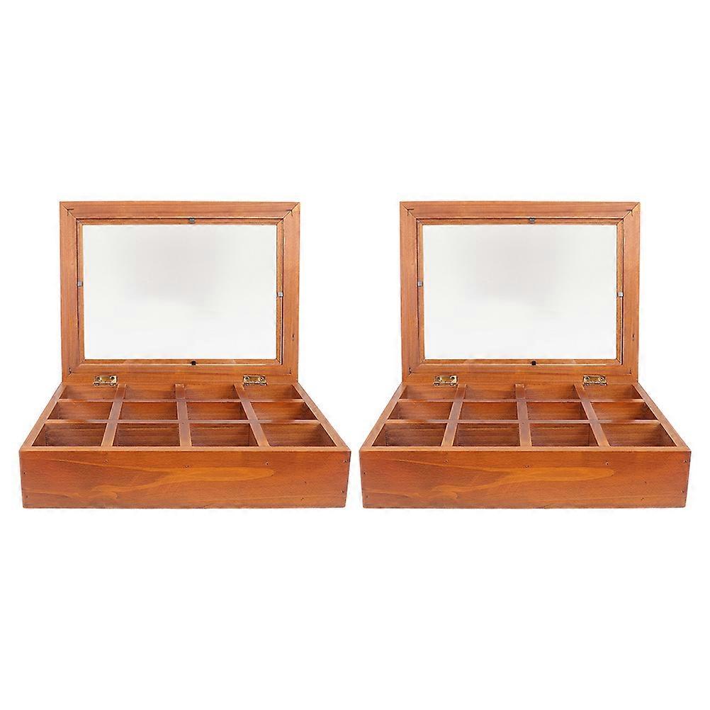 Vintage Style 2pcs Jewelry Box Organizer with Transparent Lid – Multi Compartment Storage Case for Bracelets, Necklaces, Earrings and Rings – Ideal