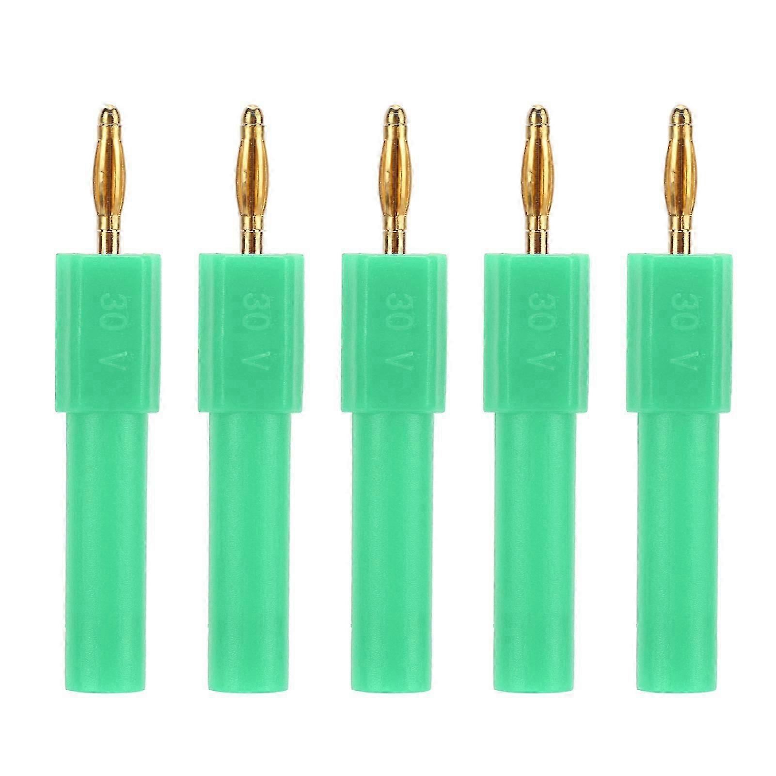 5Pcs Convert Banana Plug Strong Connectivity Good Conductivity 2mm to 4mm Conversion Banana PlugGreen
