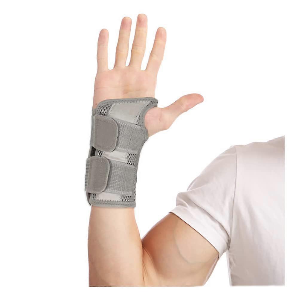 Wrist Splint for Carpal Tunnel Syndrome, S/M Right Hand, Grey Wrist Brace for Sprains, RSI, Tendonitis Support