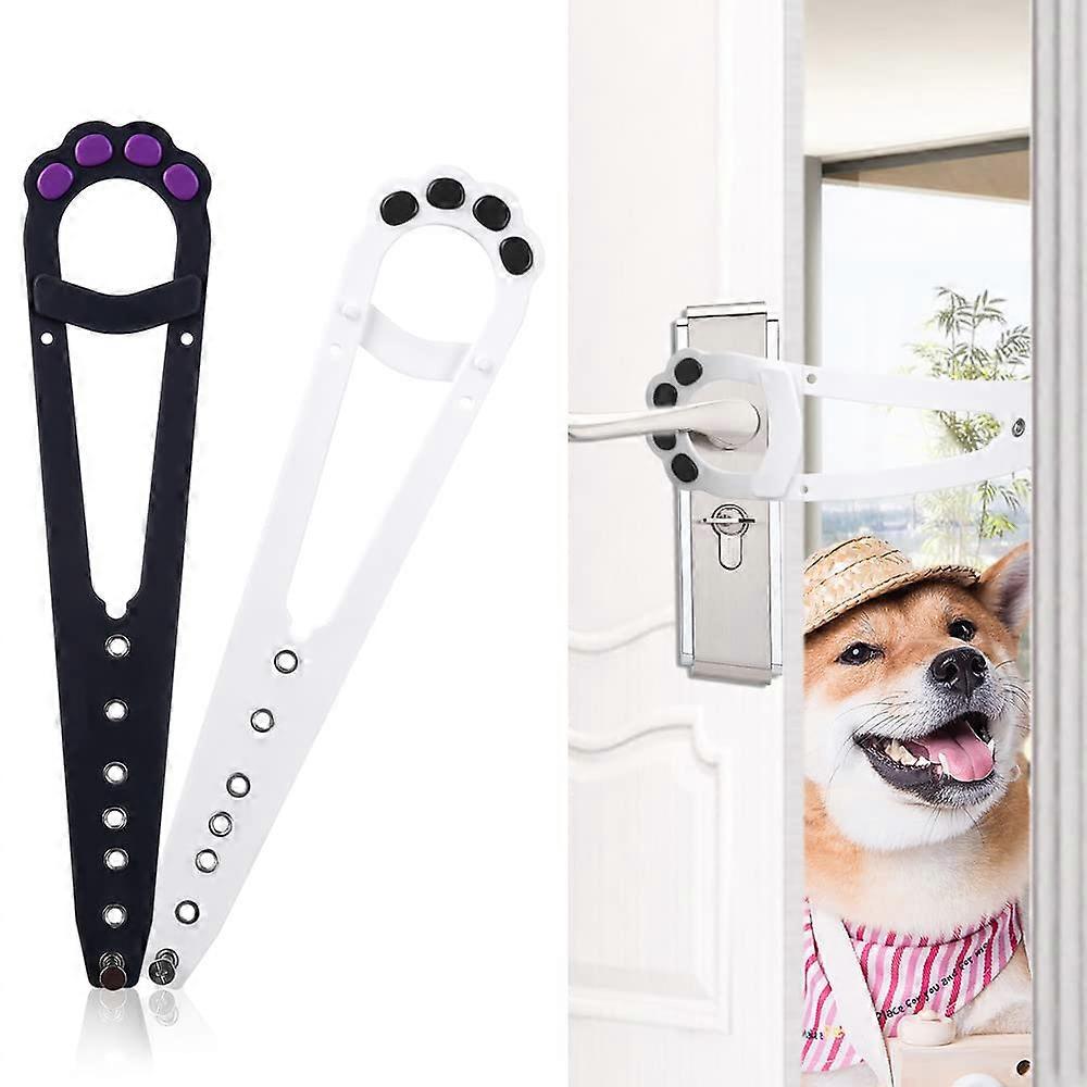 Cat Door Latch Pack of 2 Adjustable Strong Flex Door Stopper Locks for Pets, Child-Safe Barrier for Cat Food and Litter Tray