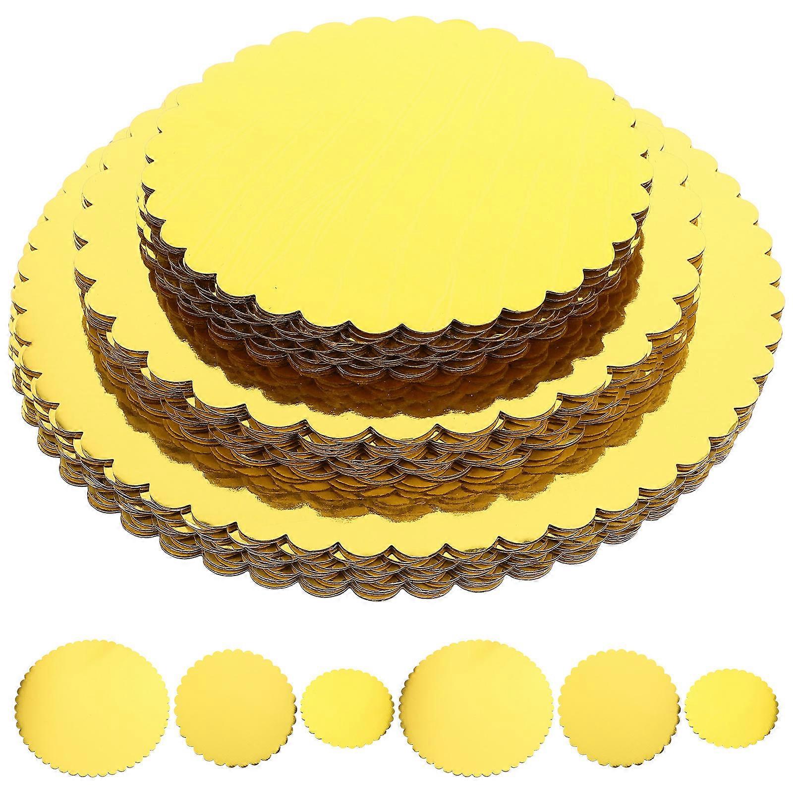 Golden Round Cake Boards for Home Use Thickened Paper Base Perfect for Displaying Pastries 30pcs