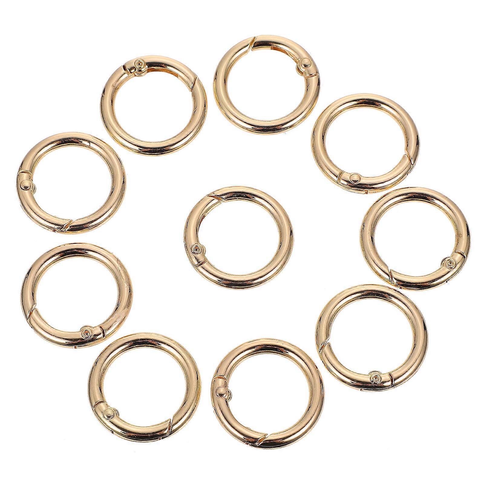 Metal Spring Round Buckles Round Spring Snap Hooks Camping Durable Use 10Pcs