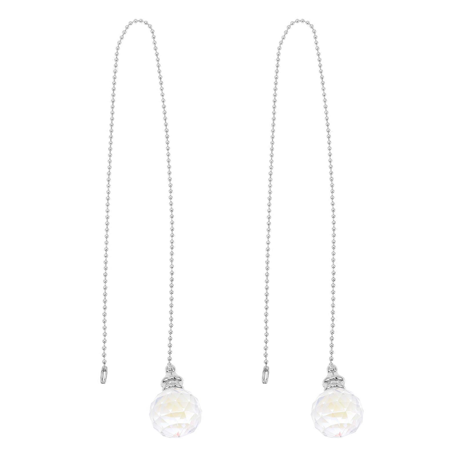 Crystal Decorative Pull Chain Extender 2 Pack for Ceiling Lights and Fans – Easy Installation, Decor Accessory