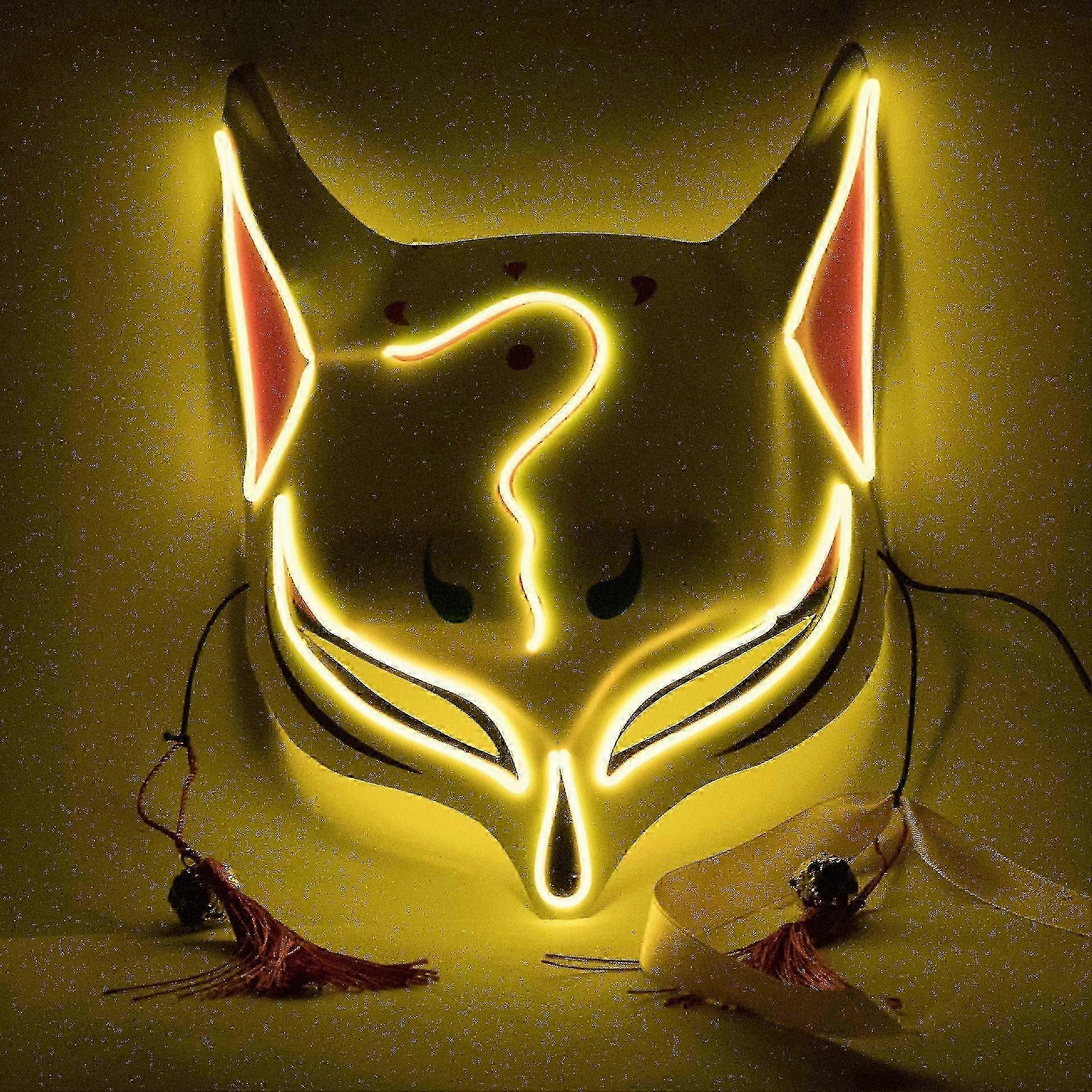 New LED Luminous Fox Mask, Fluorescent Atmosphere Props Suitable for Various Uses and Events