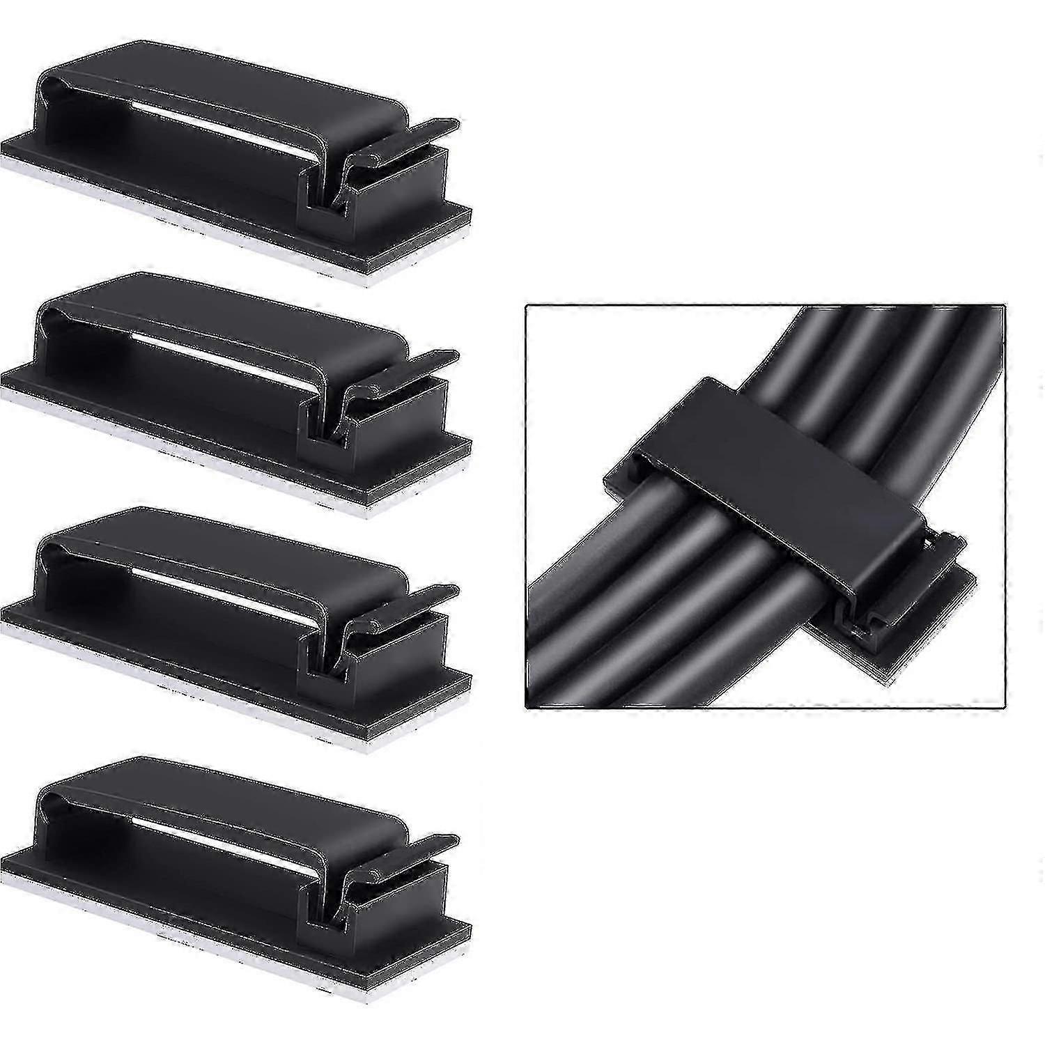 60pcs Self-Adhesive Cable Clips, 3m Cable Tidy Fasteners, Electrical Wire Organizer