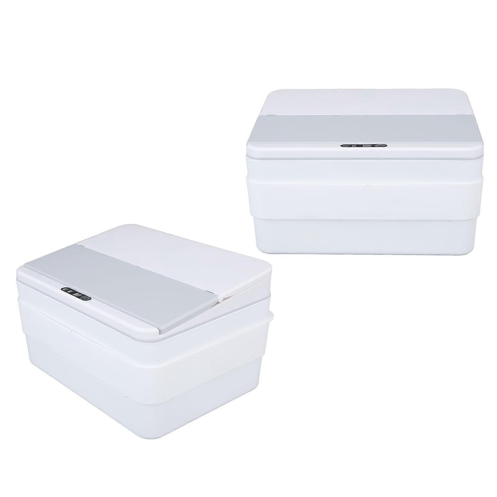 Touchless Mini Trash Can Automatic Small Garbage Can with Foldable Lid for Office Desktop Bedside Table Bathroom 