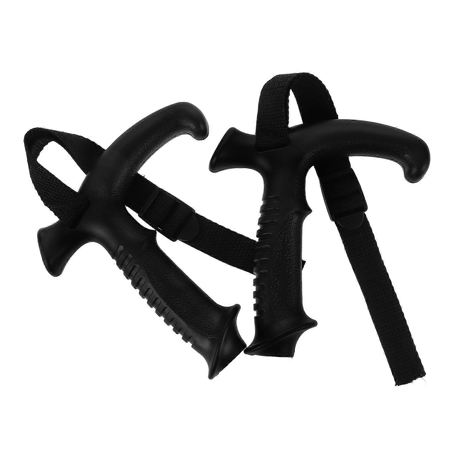 Walking Stick Handle Grip Replaceable Trekking Pole Handle Outdoor Hiking Pole Grip Black 15.00X13.00X3.00CM Ergonomic Grip 2Pack