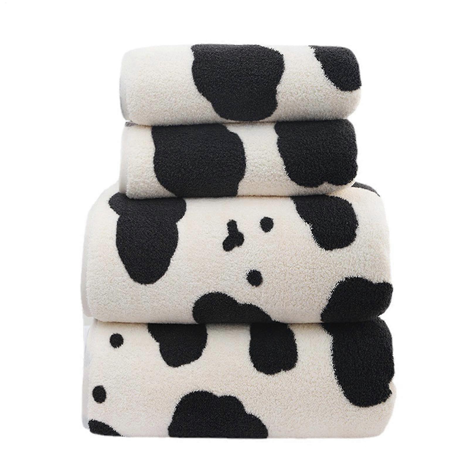 Bath Sheet Bath Towel Set Two Piece Bath Towel Set Made of Soft Coral Fleece with Milk Print, Absorbent, Thickened Bath Towel for Daily Use