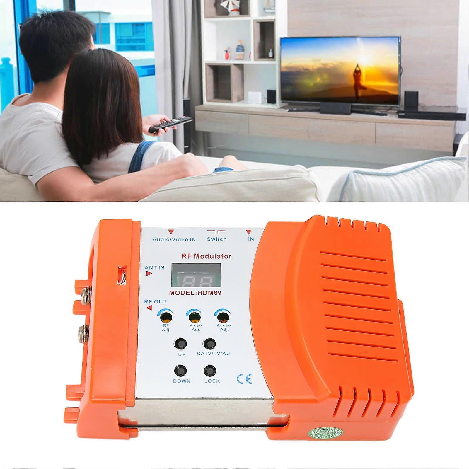Digital RF Modulator for PAL NTSC Format HD Multimedia Interface and AV to RF Converter for Home TV AC 90‑240V US Plug 