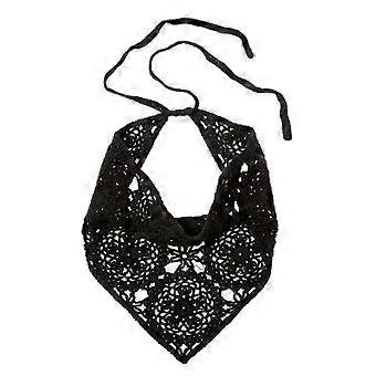 Blumen häkeln Haar Bandana Kopftuch Frauen Haarschal Gänseblümchen Muster Stirnband Vintage Kopftuch für Mädchen Kamel