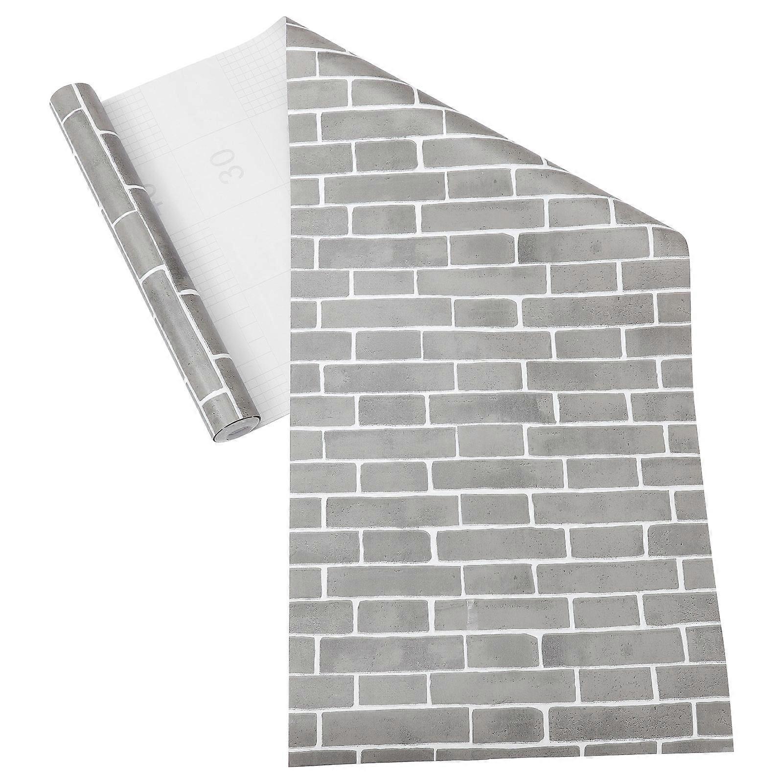 Waterproof Self-Adhesive Decorative Sticker Peel And Stick Wallpaper Brick Mediterranean Style Kitchen Bathroom 1 Roll
