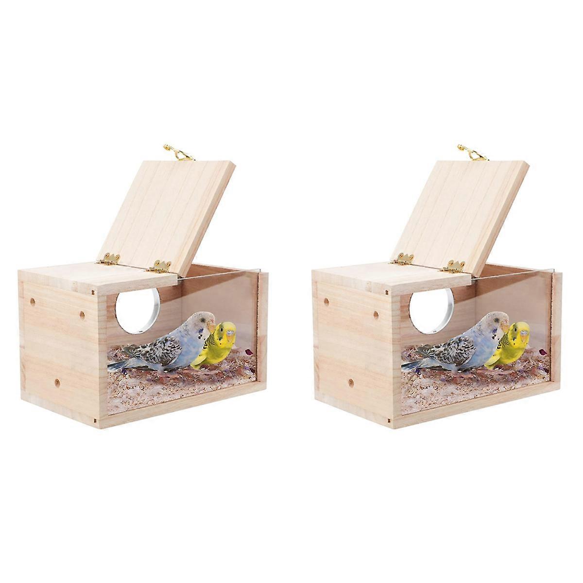 Parakeet Nesting Box Transparent Bird House for Cage Breeding Box