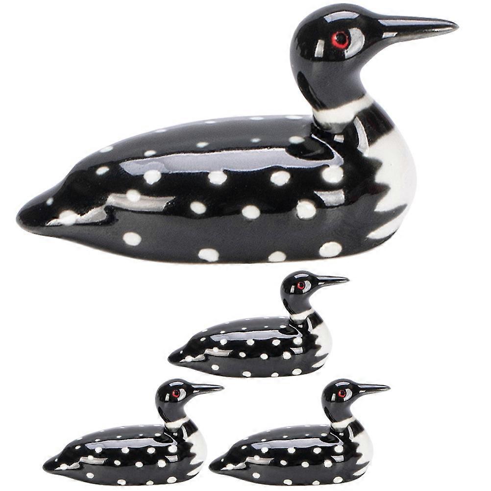 4PCS Ceramic Duck Chopstick Rests, Cute Spoon Fork Holders, Easy to Clean Cutlery Stand for Kitchen and Dining Table